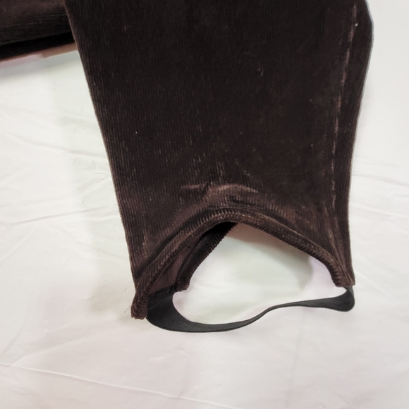 Retro CASUAL CORNER Brown Micro Corduroy Stirrup Pants - Size 8 - Picture 4 of 6